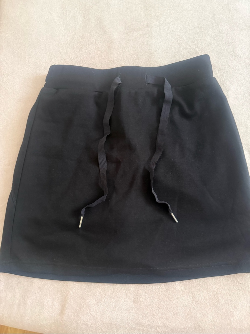 Black Drawstring Mini Skirt